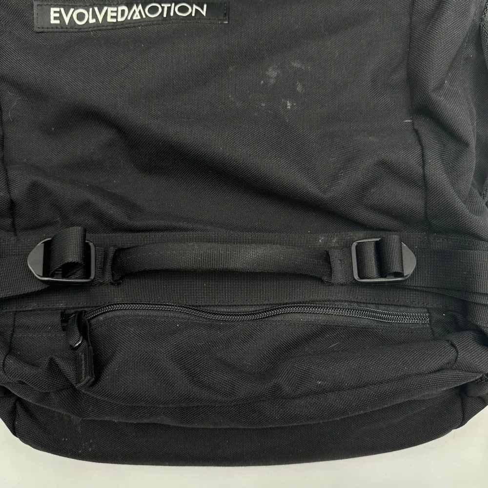 Evolved Motion Black Roll Top Rucking Backpack w/ 2 Water Bladders 30L Bag READ